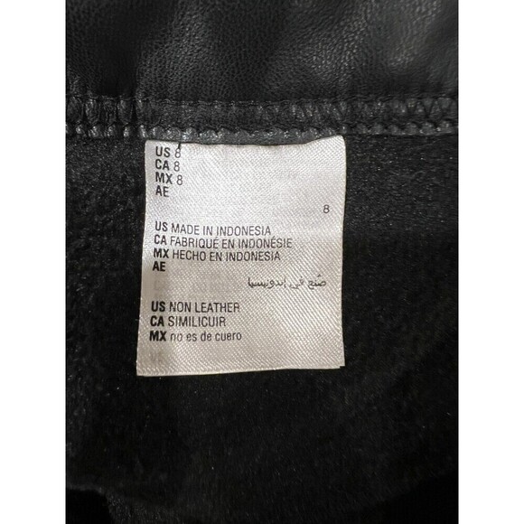 INC International Concepts Women's Black Faux Leather Pants Button Zipper Size 8 - Picture 6 of 7